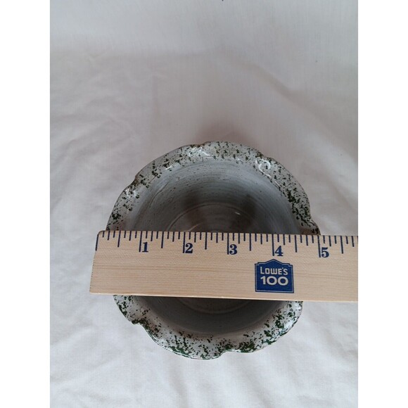 Owens Pottery Apple Cooking Bowl Gray Green Stamped Seagrove NC - Picture 8 of 8